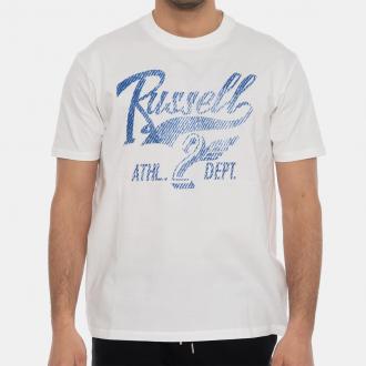 Άνετος και χαλαρός όλη τη μέρα, χάρη σ%27 αυτό το T-shirt Russell Athletic! Είναι κατασκευασμένο από απαλό ύφασμα για ανάλαφρη αίσθηση και ελευθερία κινήσεων. Διαθέτει στρογγυλή λαιμόκοψη και ολοκληρώνεται με το Russell Athletic print στο στήθος.             Πληροφορίες  • Σύνθεση: 100% βαμβάκι  • Κανονική εφαρμογή  • Στρογγυλή, ριμπ λαιμόκοψη • Κοντό μανίκι • Απαλή αίσθηση           Extra Λεπτομέρειες  • Russel Athletic design  • Χρώμα: Λευκό