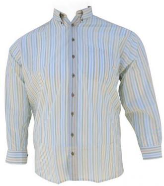 Μακρυμάνικο πουκάμισο με ριγέ σχέδιο.Το ρούχο έχει μία τσέπη στο ύψος του στήθους και κουμπί στο γιακά.