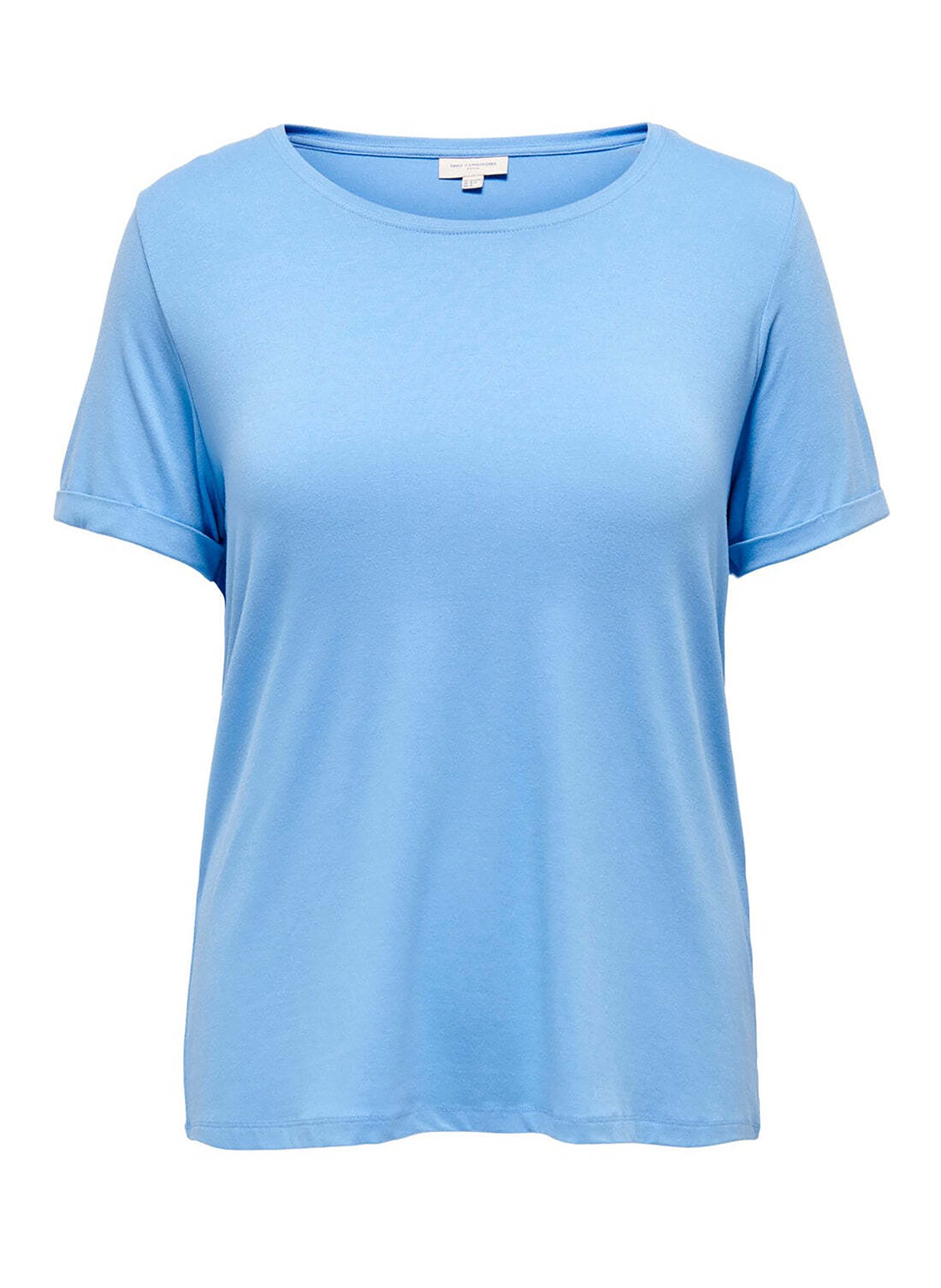 T-shirt με στρογγυλή λαιμόκοψη σε ένα υπέροχο θαλασσί χρώμα. Basic κομμάτι που θα σας συνοδεύσει σε καθημερινές δραστηριότητες ή βόλτες!