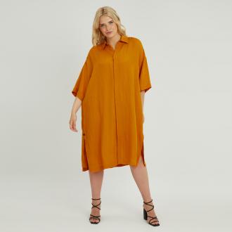 Pour Voting Rusty Γυναικεία Φορέματα σε Μεγάλα Μεγέθη από Mat Fashion