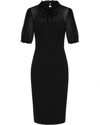 vintage chic μαύρο φόρεμα Fernanda