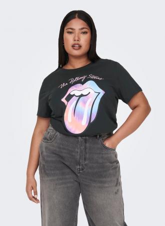 Βαμβακερό T-shirt με στάμπα σε ανθρακί χρώμα.Συνδυάζεται άψογα με τζιν και τζάκετ δερματίνης για το απόλυτο ροκ στυλ!