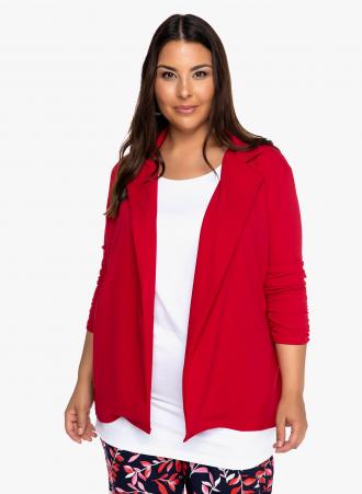 Σακάκι blazer σε κόκκινο χρώμα. Ανοιχτό μπροστά για να πέφτει χυτό και να ολοκληρώνει με στυλ κάθε σας εμφάνιση! Αποτελεί το απόλυτο κομμάτι της γυναικείας γκαρνταρόμπας!