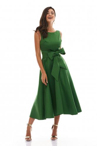 Κοκτέηλ Σατέν Grass Πράσινο Φόρεμα JACKIE Πράσινο Γρασίδι