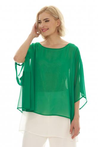 Plus Size Μπλούζα Με Ασύμμετρα Layers Πράσινο