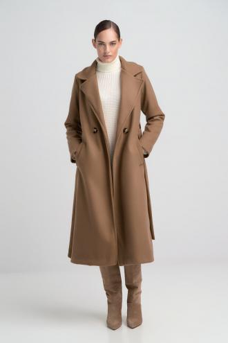 Παλτό με ζώνη στην μέση και κλείσιμο με κουμπιά,τσέπες στο πλάι,overisized