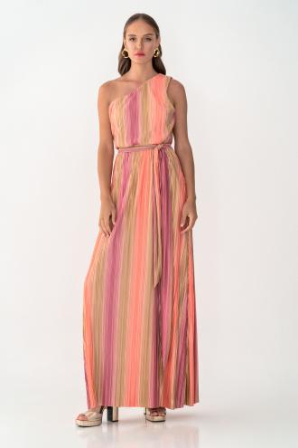 Φόρεμα maxi με έναν ώμο ,σε ίσια γραμμή,κανονική εφαρμογή 100% Ελληνικό προιόν