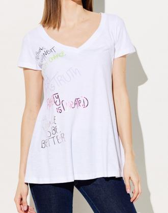 Μπλούζα T-shirt σε άνετη γραμμή, με κοντό μανίκι και τύπωμα πολύχρωμα prints μπροστά (Σύνθεση: 100% Βαμβάκι)