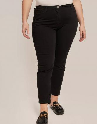 Γυναικείο παντελόνι 7/8 σε ίσια και Plus size γραμμή με λάστιχο στη μέση για άψογη εφαρμογή, κούμπωμα με κουμπί και φερμουάρ (Σύνθεση: 97% Βαμβάκι 3% Ελαστάνη)