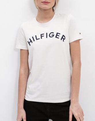 Γυναικείο T-shirt με κανονική εφαρμογή, κοντομάνικο, μονόχρωμο, με στρογγυλή λαιμόκοψη και τύπωμα λογότυπου μπροστά. (Σύνθεση: 100% Βαμβάκι)