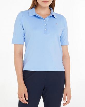 Γυναικεία Polo μπλούζα με κανονική εφαρμογή, κοντομάνικη, μονόχρωμη, λαιμόκοψη με γιακά Polo και κουμπάκια. ( Σύνθεση: 97% Βαμβάκι, 3% Ελαστάνη )