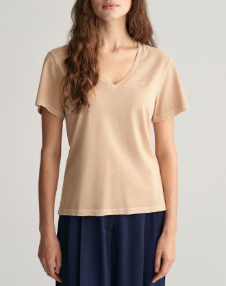 Γυναικεία t-shirt, σε κανονική γραμμή, κοντομάνική, με V λαιμόκοψη και σήμανση λογότυπου στο στήθος. (Σύνθεση: 100% Βαμβάκι)