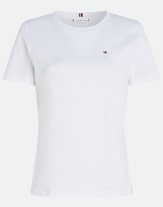 Γυναικείο t-shirt σε κανονική γραμμή, κοντομάνικο, με στρογγυλή λαιμόκοψη και κεντημένο σημαιάκι λογότυπου στο στήθος. (Σύνθεση: 100% Βαμβάκι)