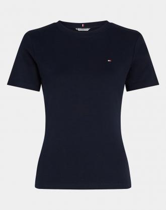 Γυναικεία t-shirt, σε στενή γραμμή, κοντομάνικη, με στρογγυλή λαιμόκοψη και διακριτικό κέντημα λογότυπου στο στήθος. (Σύνθεση: 100% Βαμβάκι)