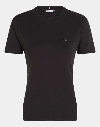 Γυναικεία t-shirt, σε στενή γραμμή, κοντομάνικη, με στρογγυλή λαιμόκοψη και διακριτικό κέντημα λογότυπου στο στήθος. (Σύνθεση: 100% Βαμβάκι)